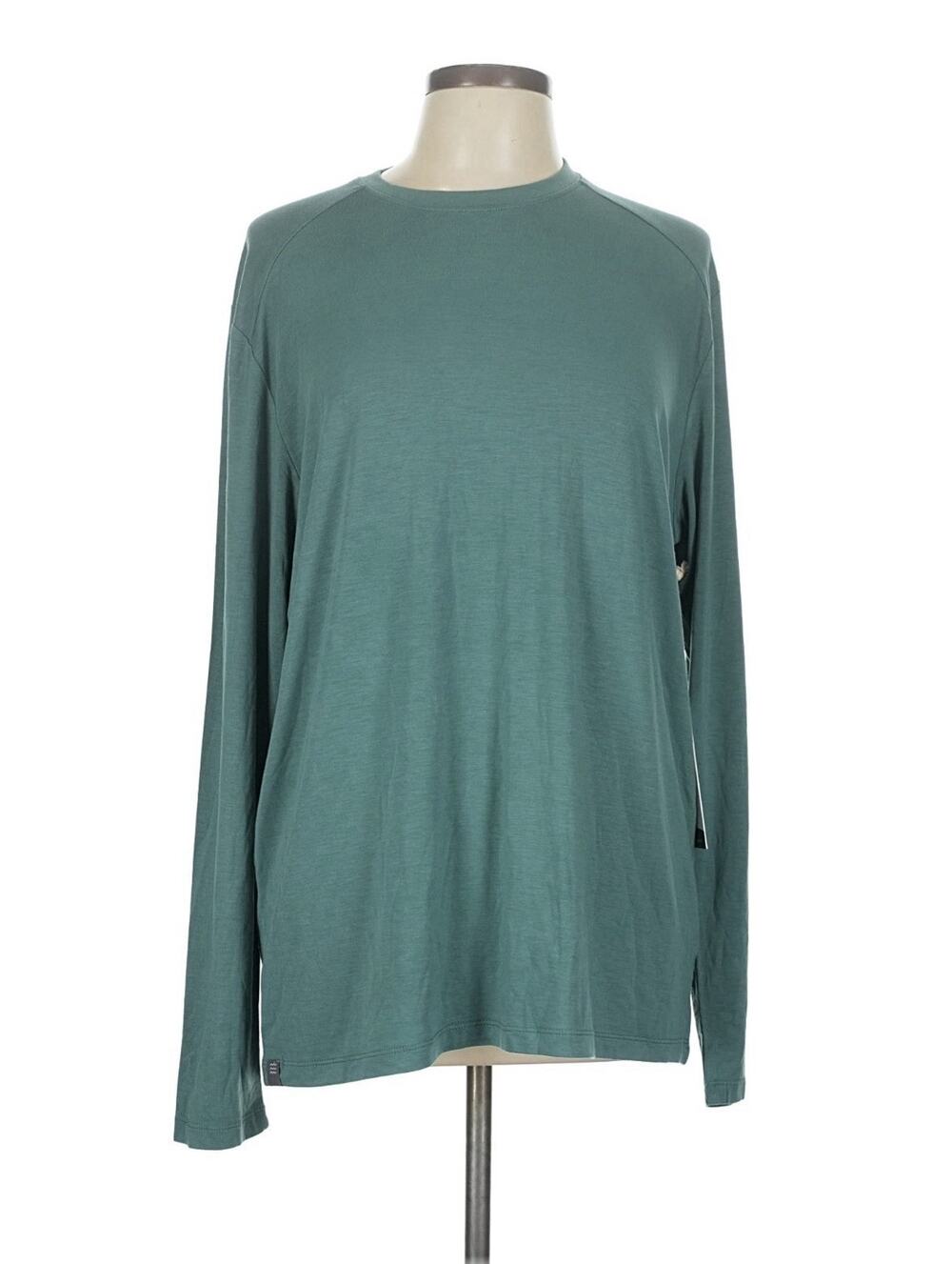 Free Fly Women's Long Sleeve Viscose Bamboo Top Teal Green Large Casual
